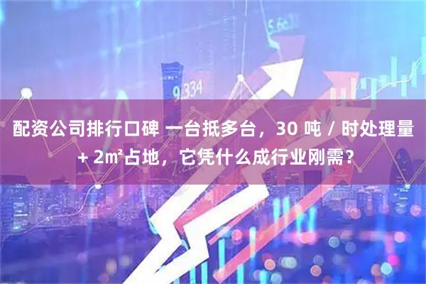 配资公司排行口碑 一台抵多台，30 吨 / 时处理量 + 2㎡占地，它凭什么成行业刚需？