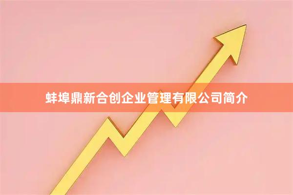 蚌埠鼎新合创企业管理有限公司简介